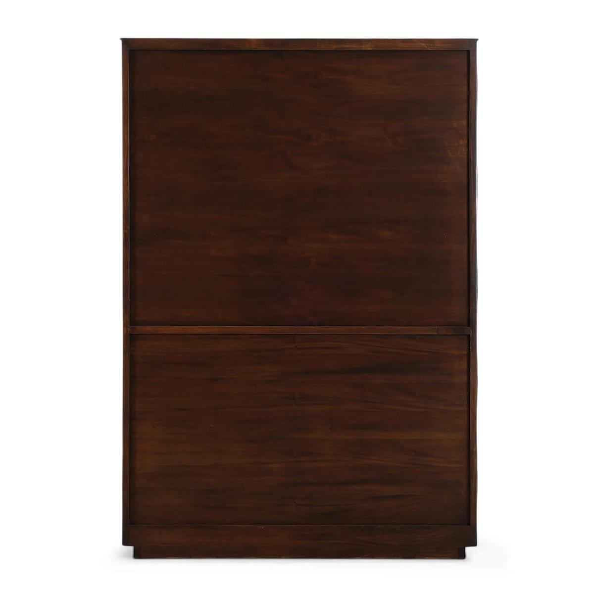 Bramble Vannes Crescent Bookcase — Matt Teak Brown