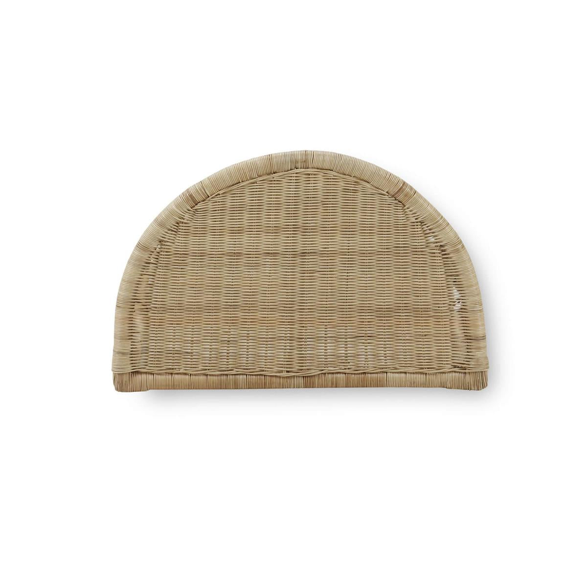 Bramble Scalloped Half Round Rattan Side Table — Rattan Natural