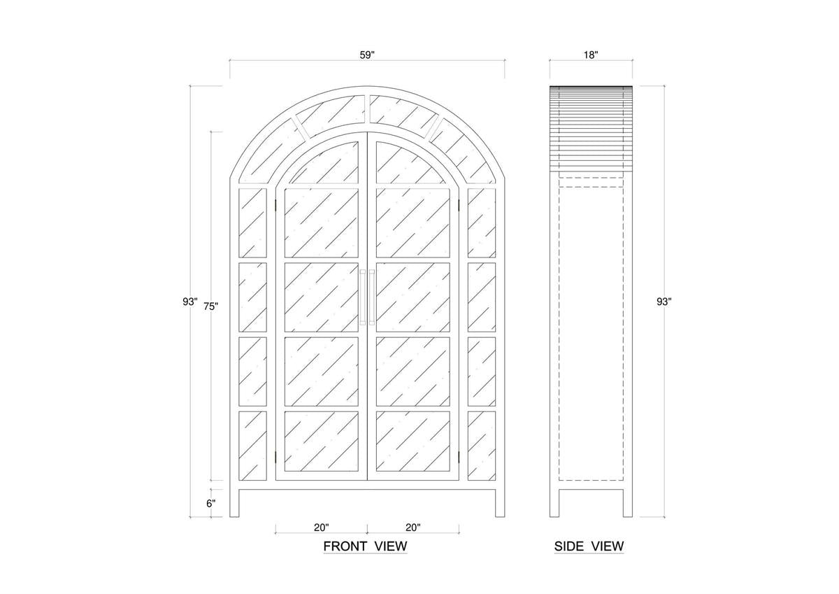 Bramble Vannes 2 Door Display Cabinet — Fruit Wood