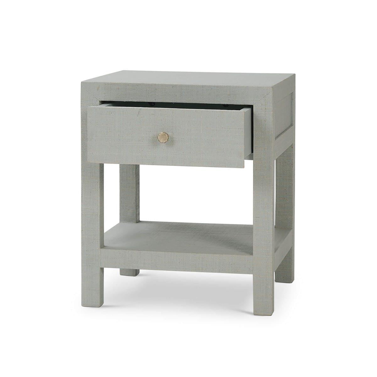 Bramble Kagu 1 Drawer Nightstand w/ Raffia — Raffia Pale Blue Wash