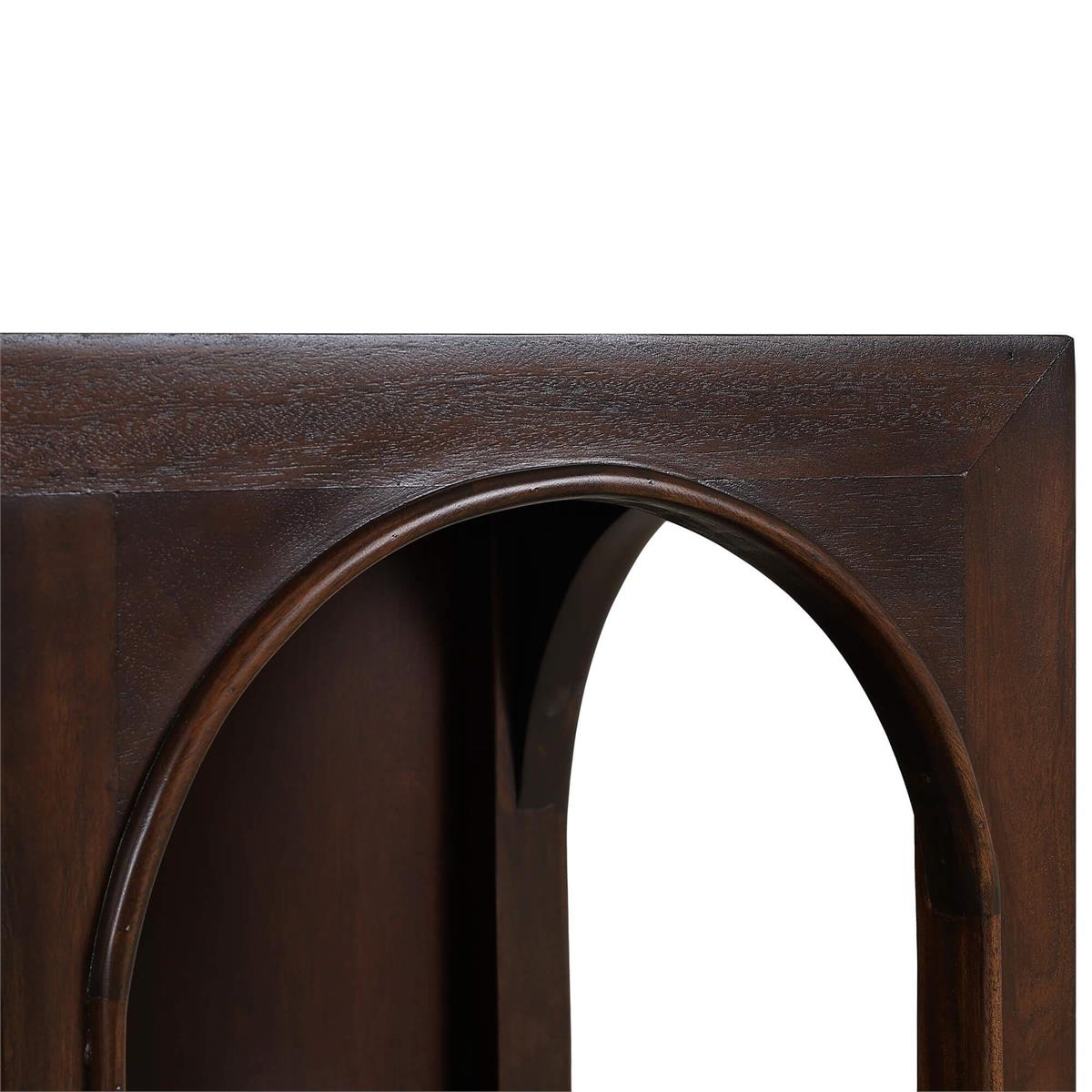 Bramble Vannes Crescent Console — Matt Teak Brown
