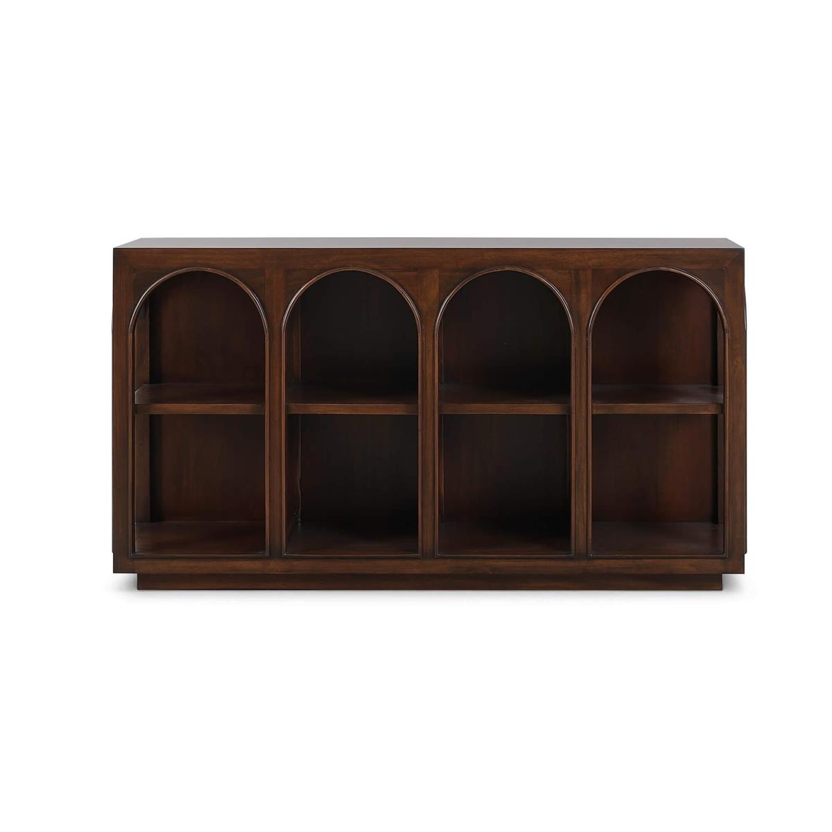 Bramble Vannes Crescent Console — Matt Teak Brown
