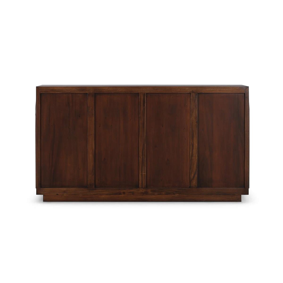 Bramble Vannes Crescent Console — Matt Teak Brown