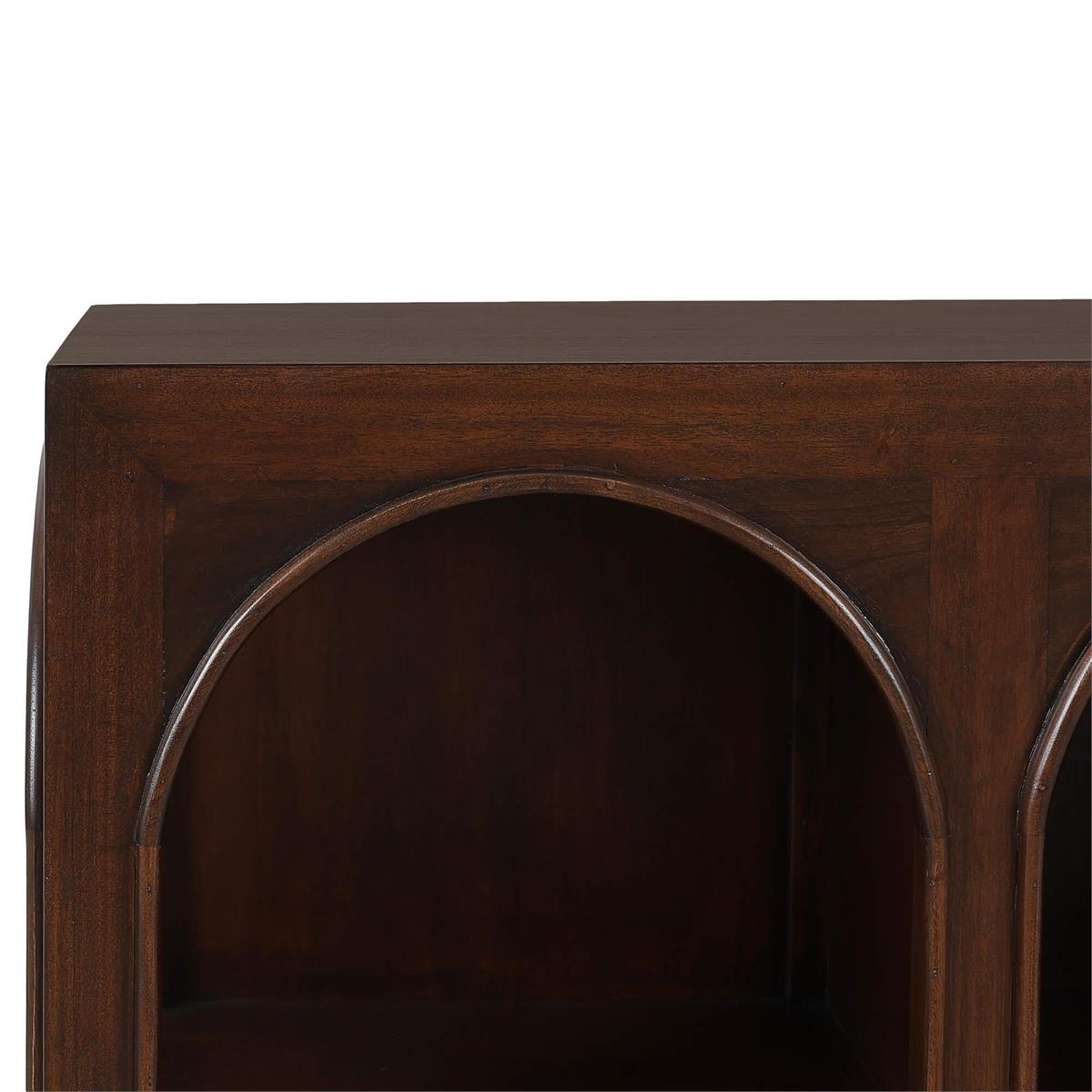 Bramble Vannes Crescent Console — Matt Teak Brown