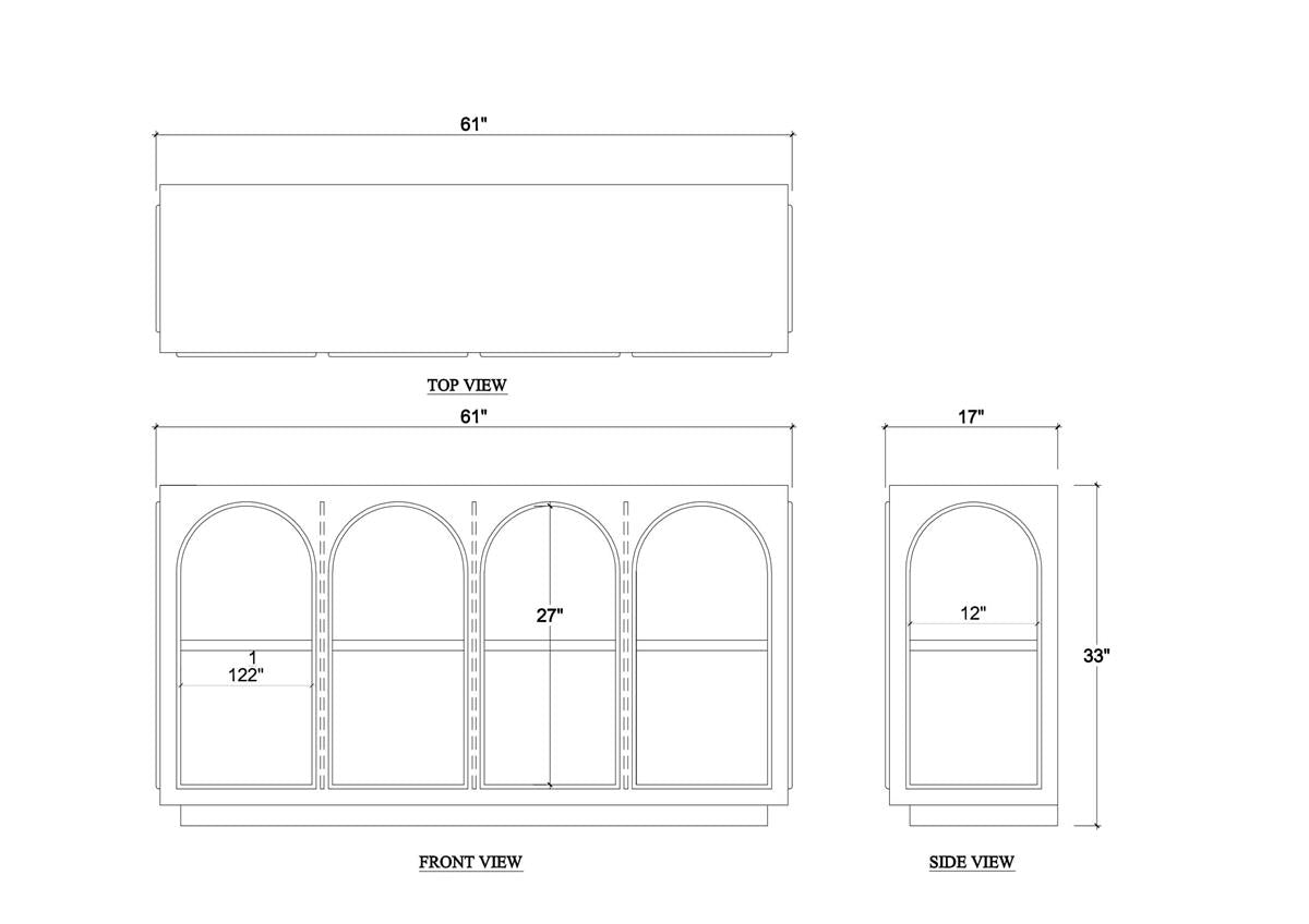 Bramble Vannes Crescent Console — Matt Teak Brown