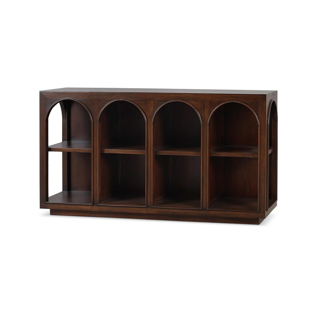 Bramble Vannes Crescent Console — Matt Teak Brown