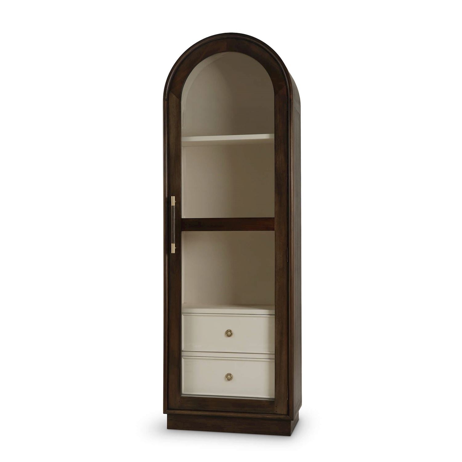 Bramble Vannes Single Door Display Cabinet — Dark Walnut / Putty