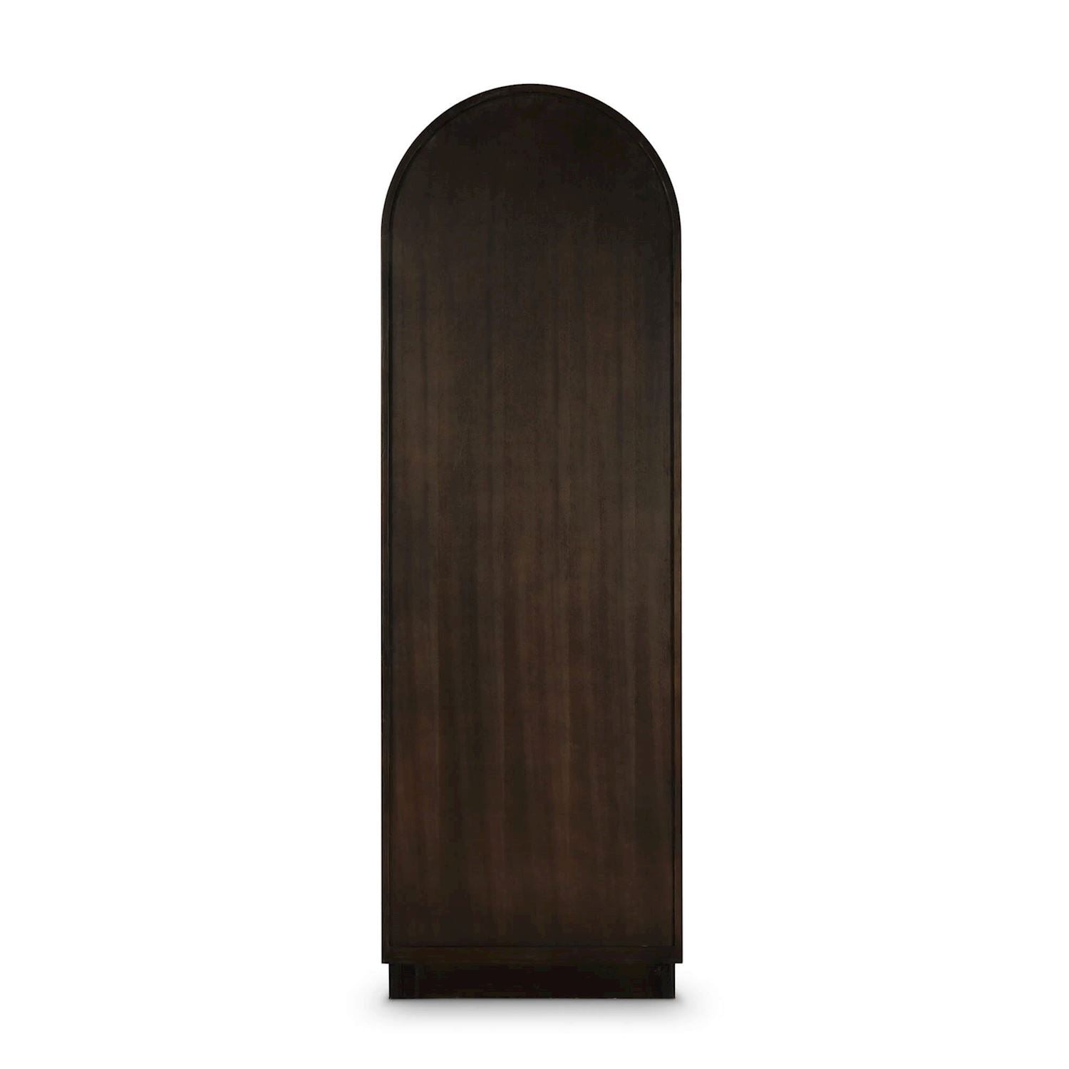 Bramble Vannes Single Door Display Cabinet — Dark Walnut / Putty
