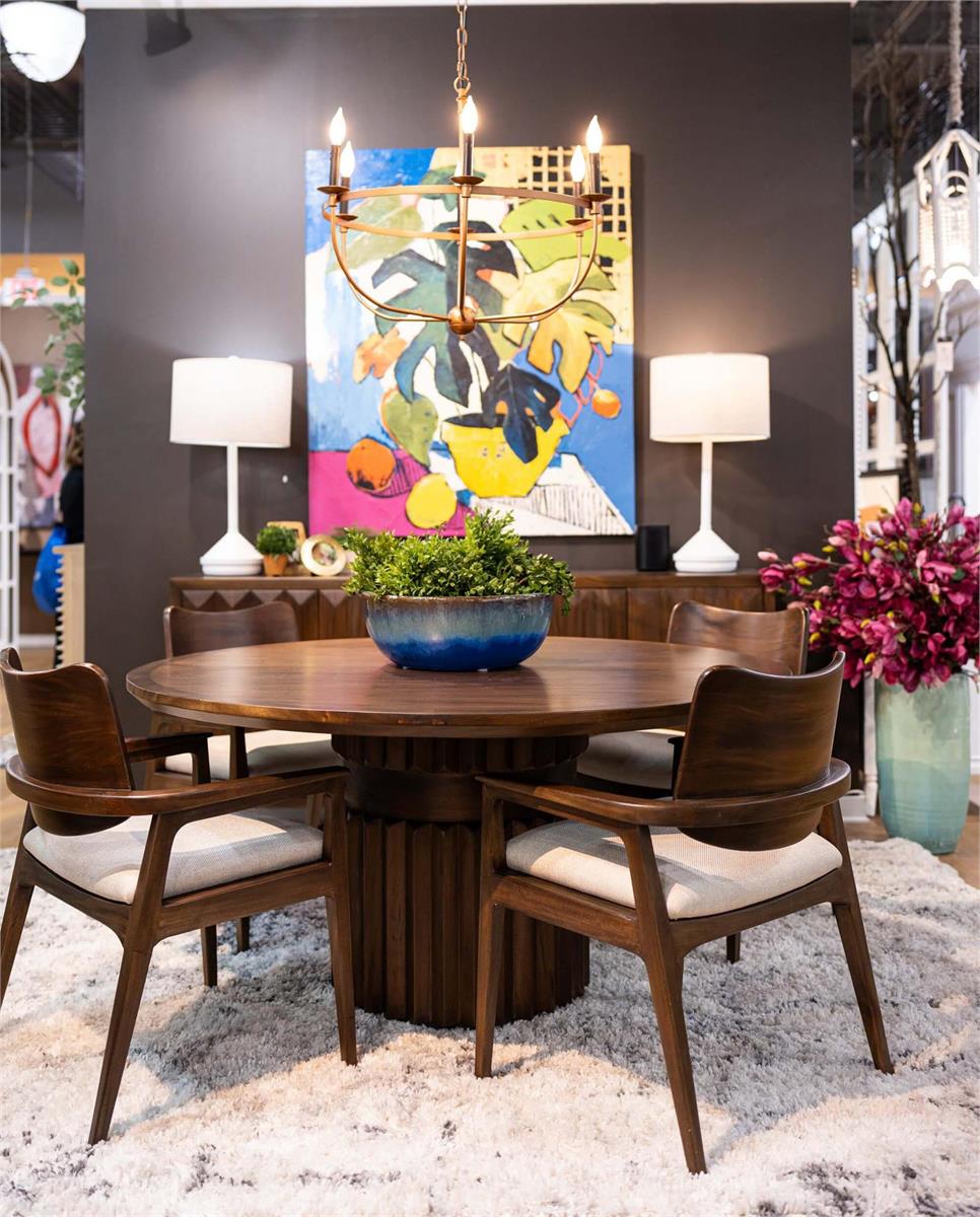Bramble Colorado Round Dining Table 60'' — Dark Walnut