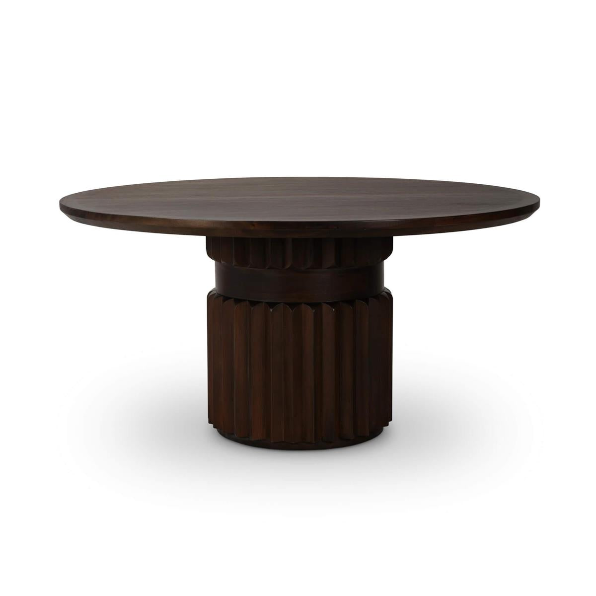 Bramble Colorado Round Dining Table 60'' — Dark Walnut