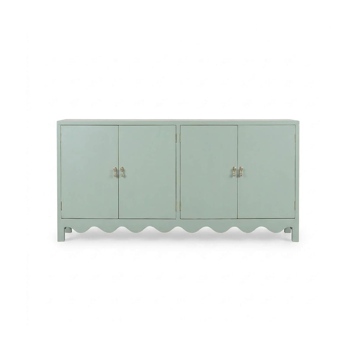 Bramble Chloe 4 Door Sideboard — Vintage Fennel Green / Light Distressed