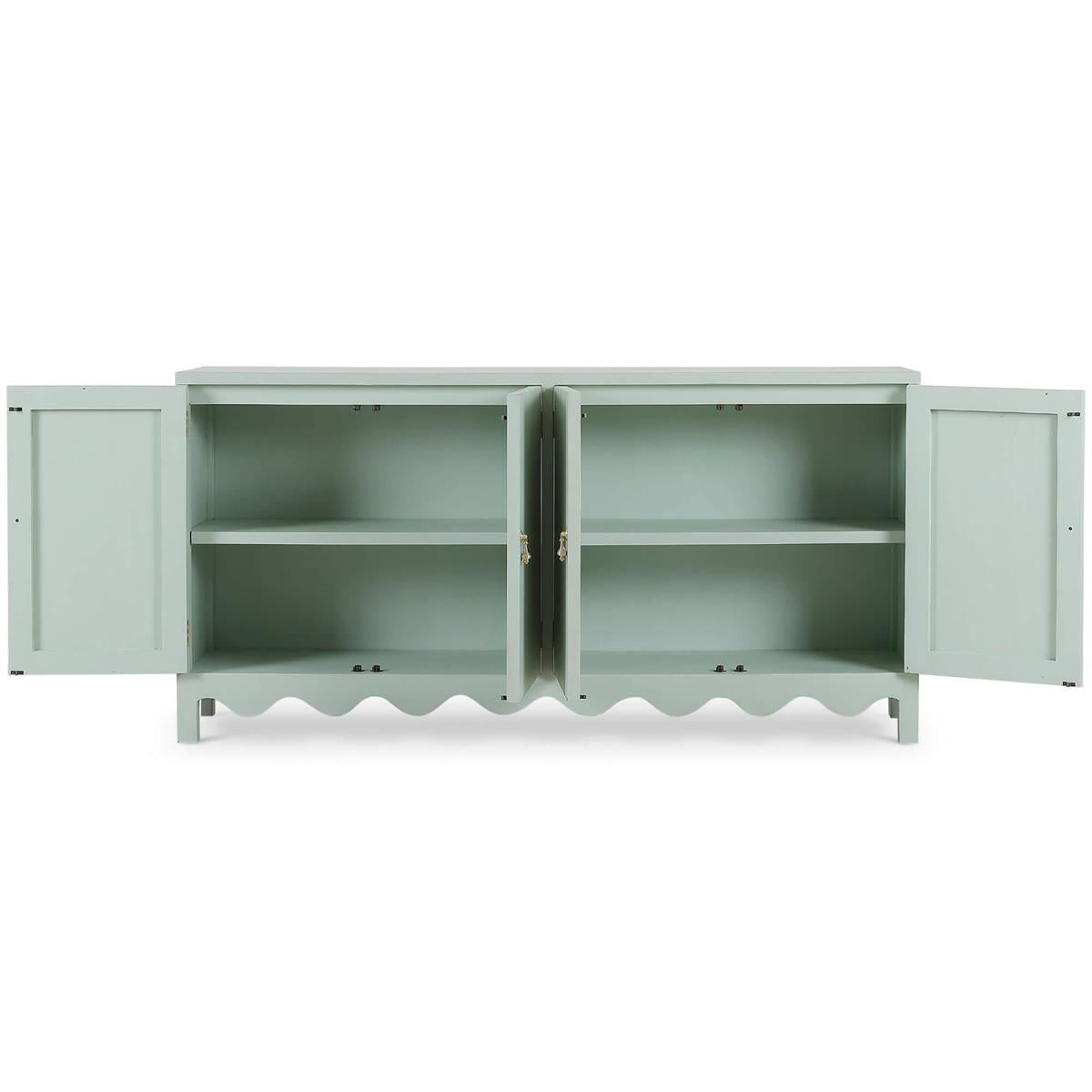 Bramble Chloe 4 Door Sideboard — Vintage Fennel Green / Light Distressed