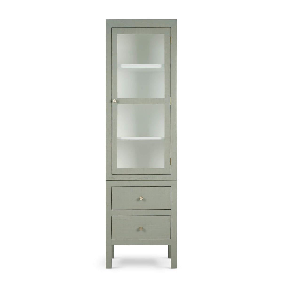 Bramble Kagu Tall Cabinet Wrapped — Raffia Pale Blue Wash / True White *