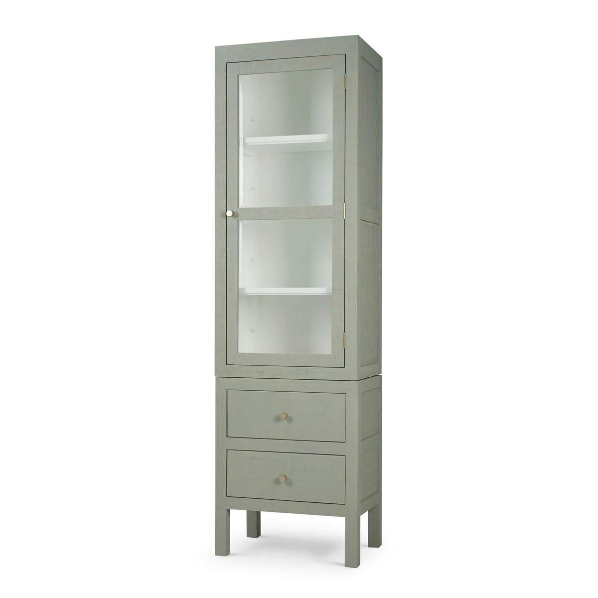 Bramble Kagu Tall Cabinet Wrapped — Raffia Pale Blue Wash / True White *