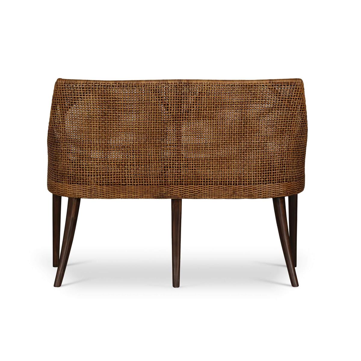 Bramble Savanah Rattan Loveseat — Dark Walnut / Arctic
