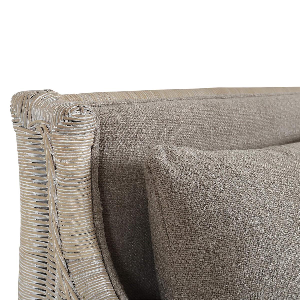 Bramble Rabana Rattan Chair — Rattan White Wash / Oatmeal Boucle Chenille