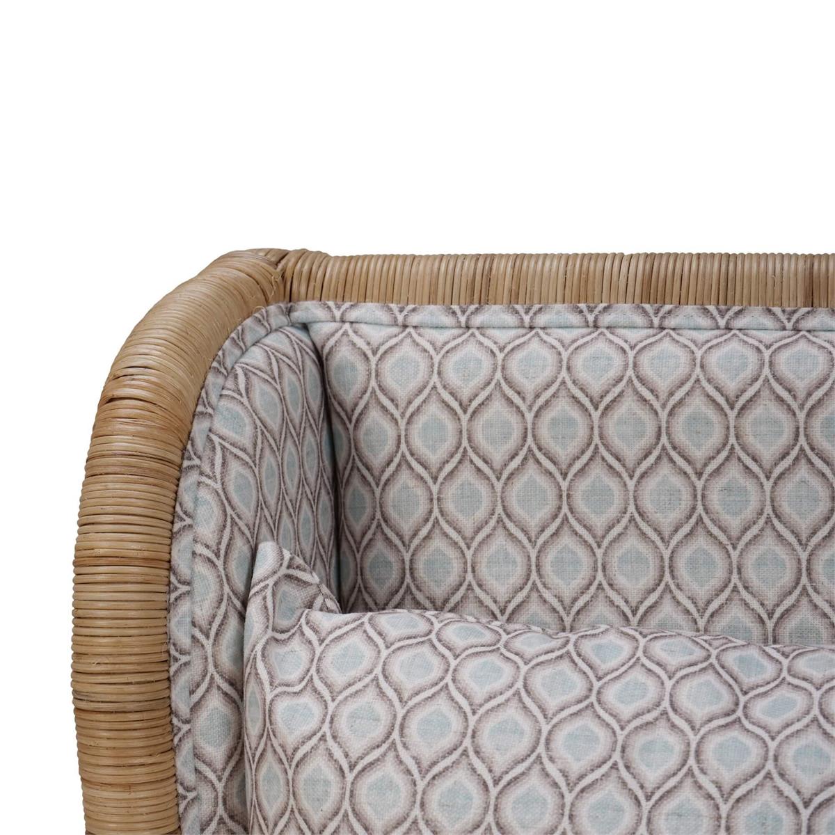 Bramble Hampton Rattan Wing Chair — Rattan Natural / Spivey Rost