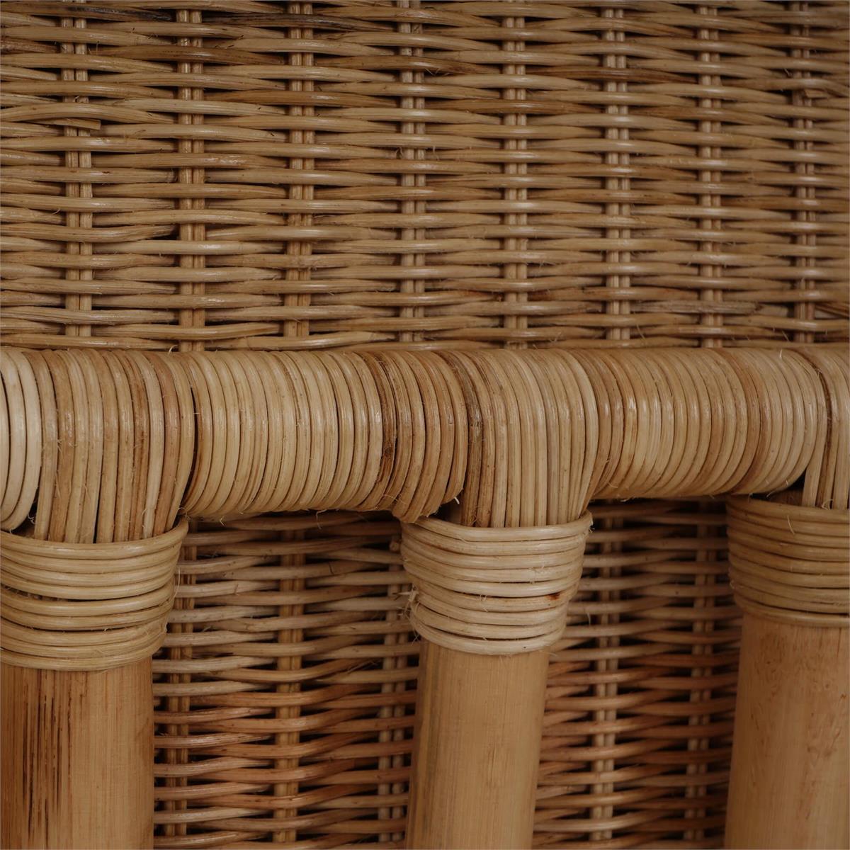 Bramble Hampton Rattan Wing Chair — Rattan Natural / Spivey Rost