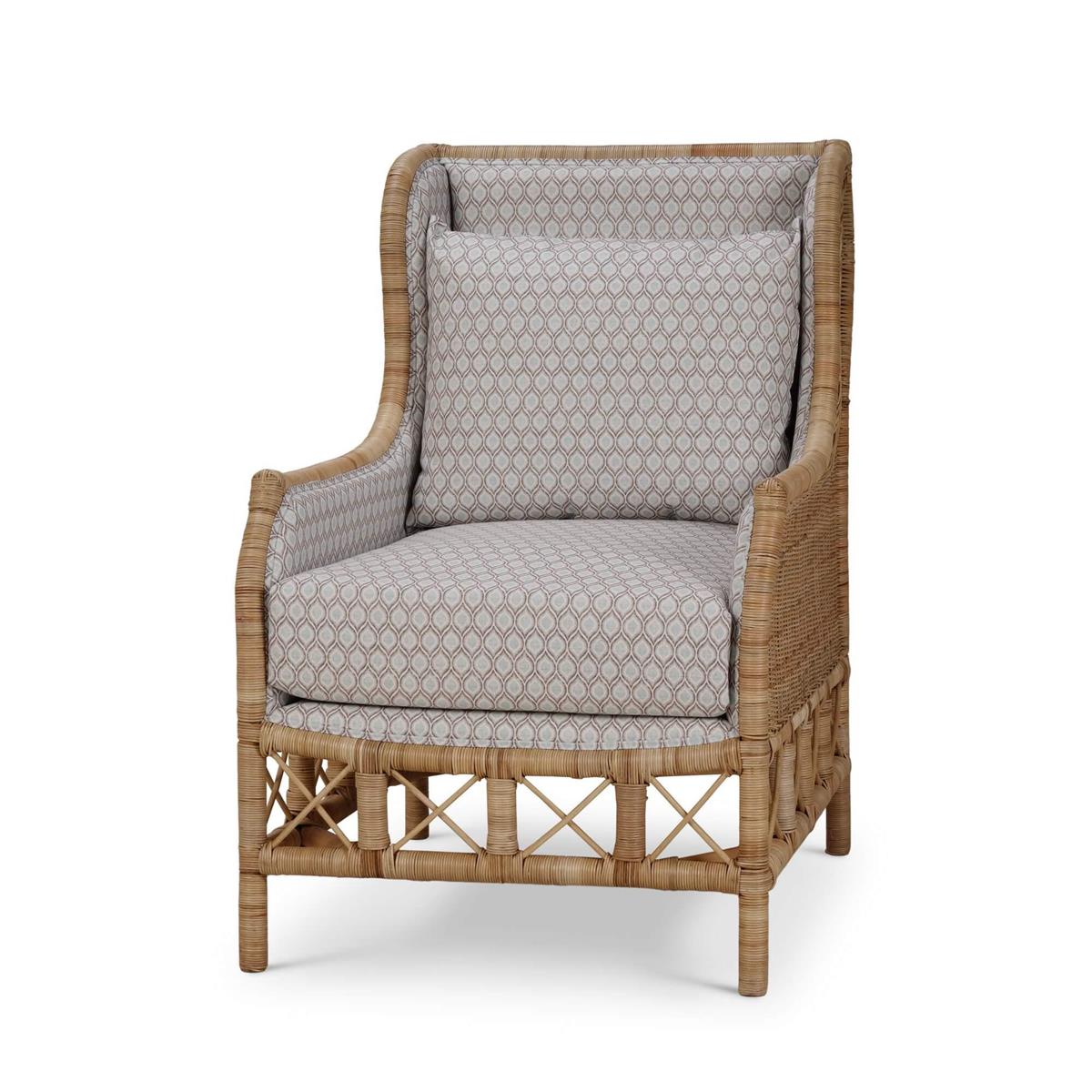 Bramble Hampton Rattan Wing Chair — Rattan Natural / Spivey Rost