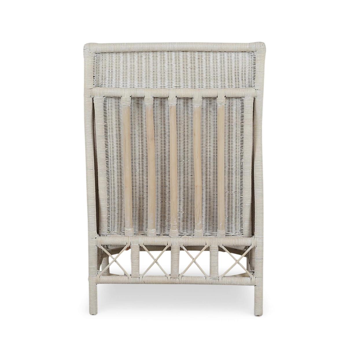Bramble Hampton Rattan Wing Chair — Rattan White Wash / Oatmeal Boucle Chenille