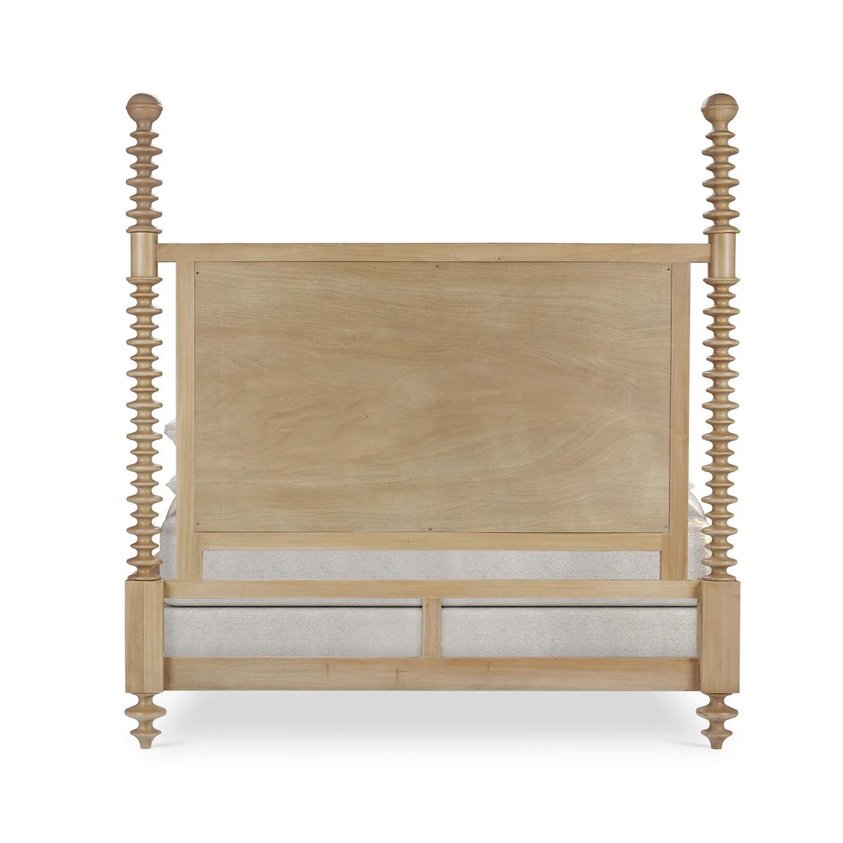 Bramble Milano Upholstered Queen Bed — Fruit Wood / Arctic