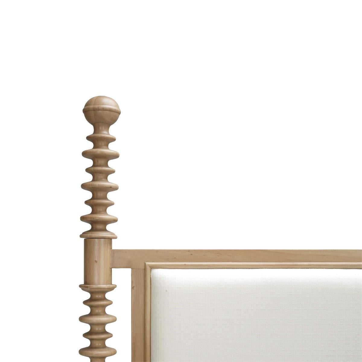 Bramble Milano Upholstered Queen Bed — Fruit Wood / Arctic