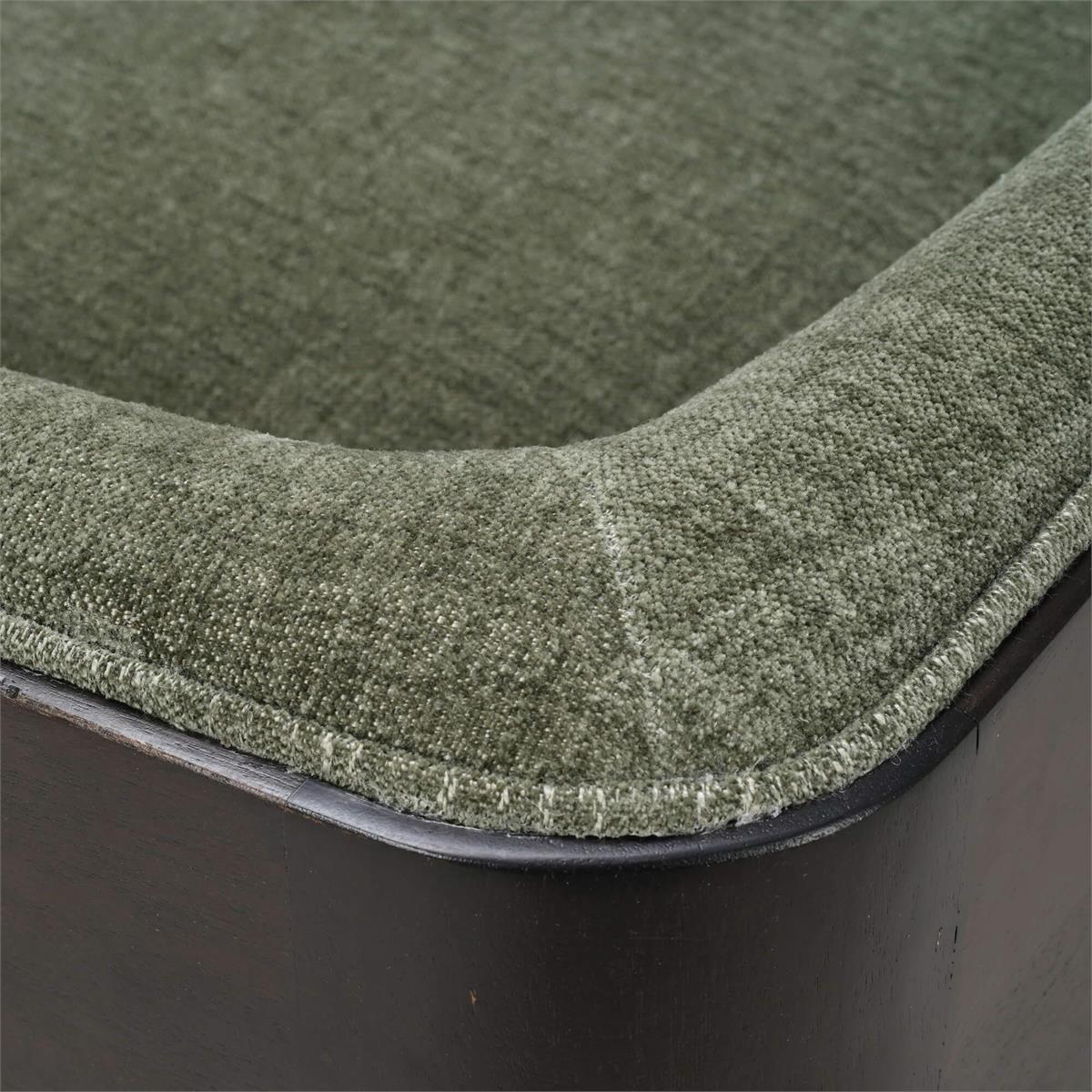 Bramble Vannes Bench w/ Legs — Dark Walnut / Thames Moss Green