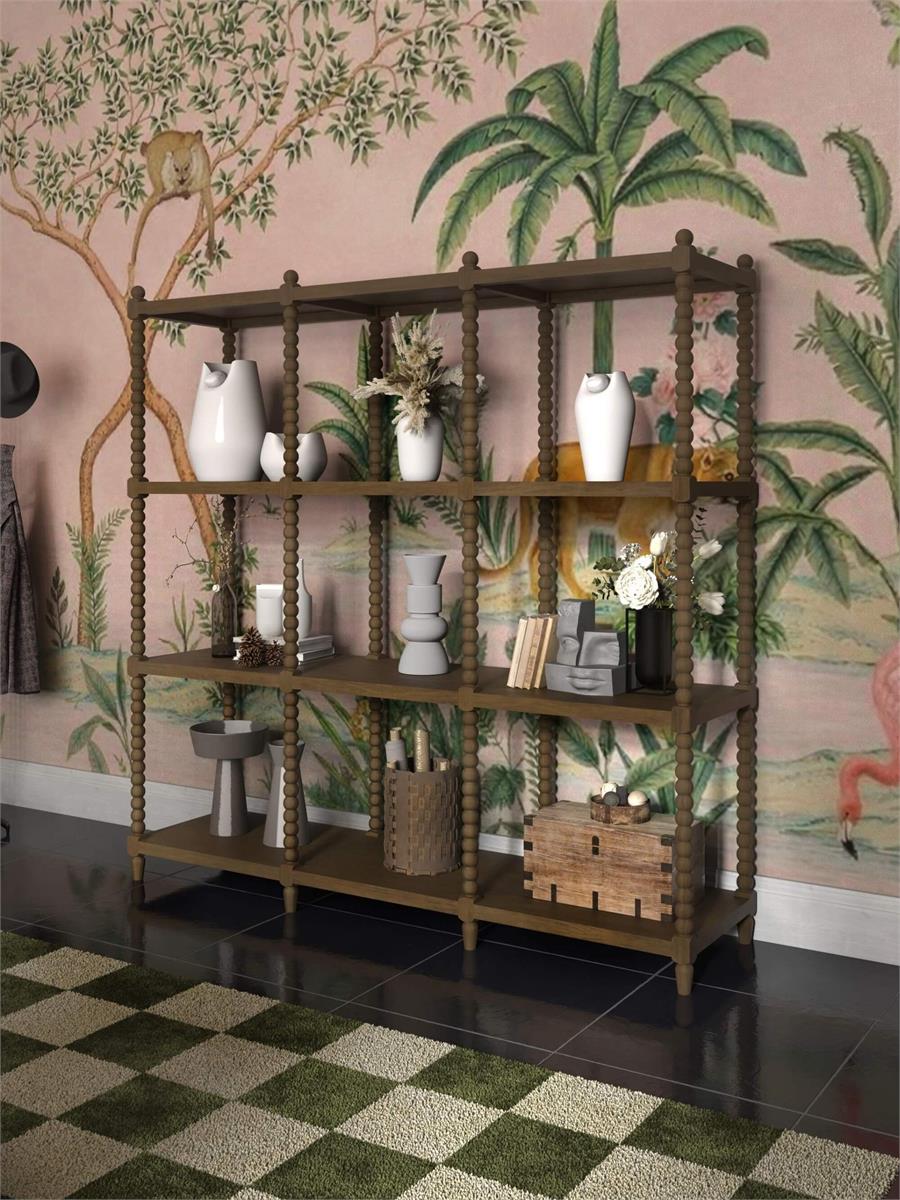 Bramble Cholet Open Bookcase KD — Straw Wash