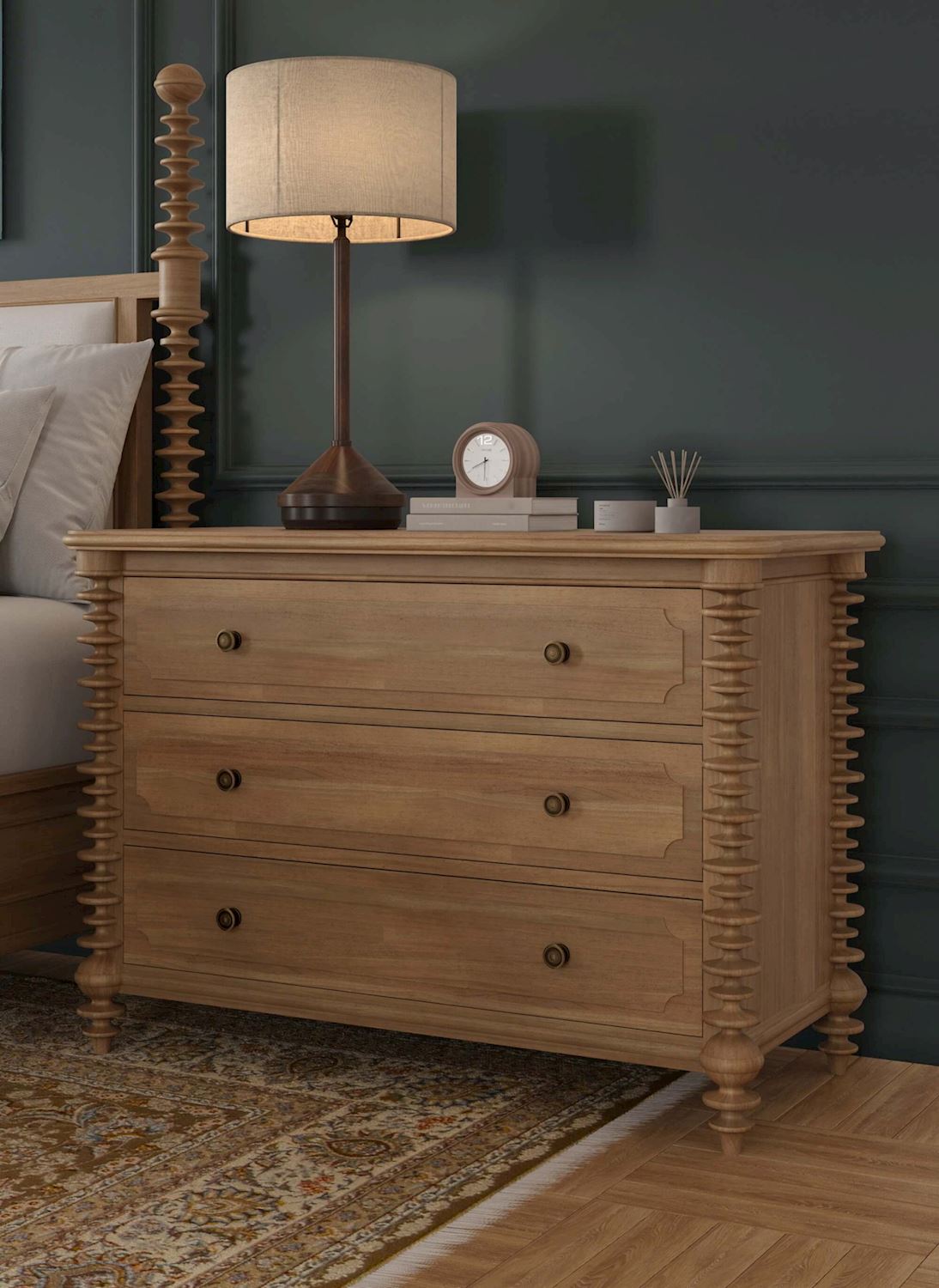 Bramble Milano 3 Drawer Dresser — Fruit Wood