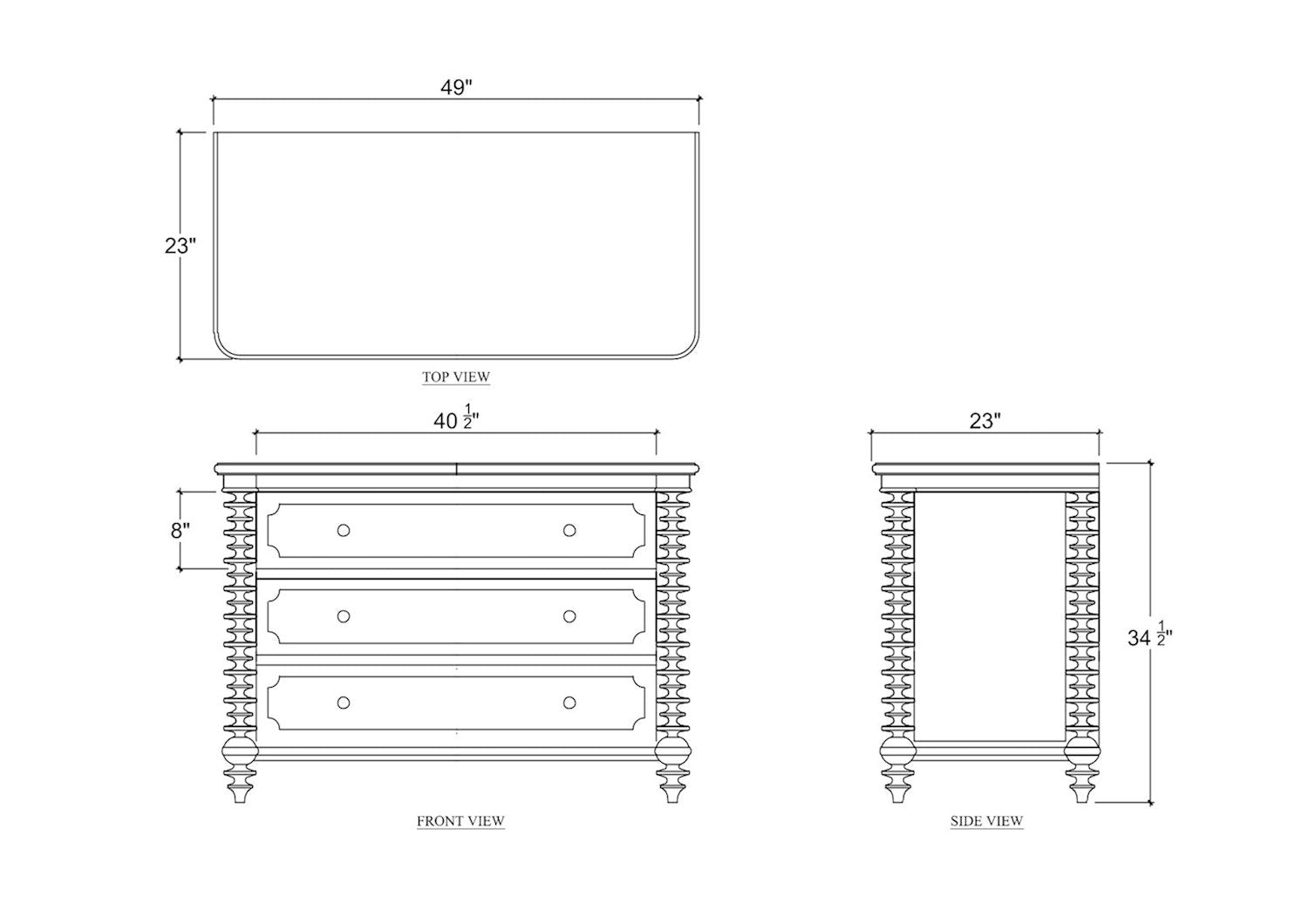 Bramble Milano 3 Drawer Dresser — Fruit Wood