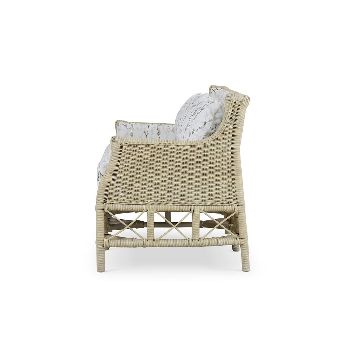 Bramble Rabana Rattan Loveseat — Rattan Natural / Whisper word