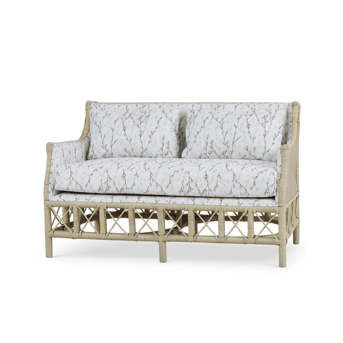 Bramble Rabana Rattan Loveseat — Rattan Natural / Whisper word