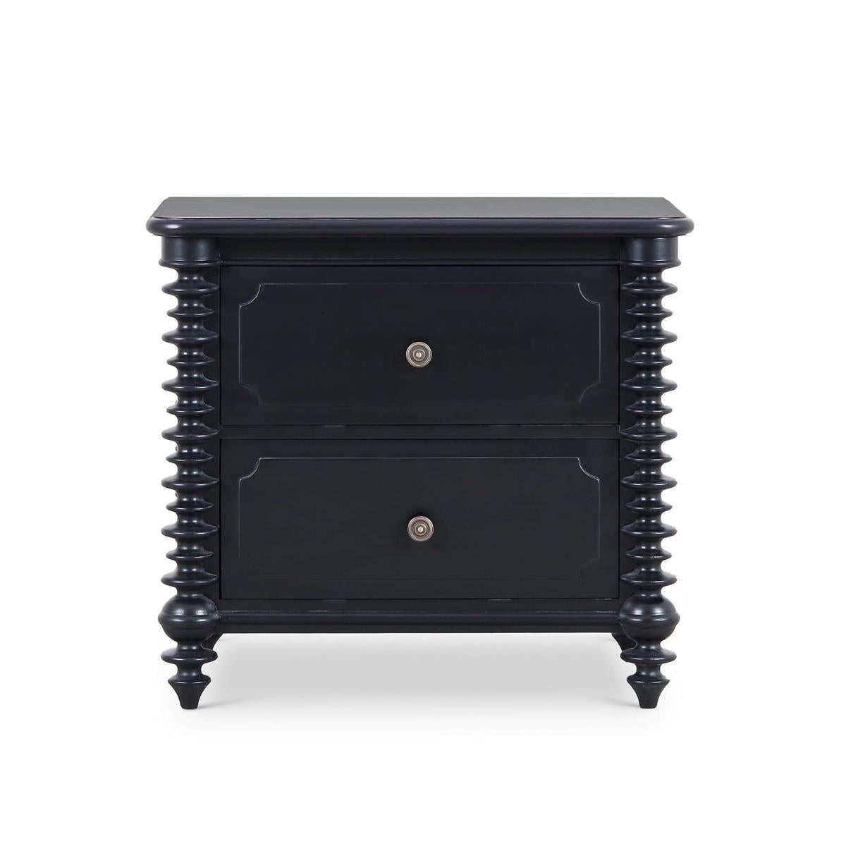 Bramble Milano 2 Drawer Bedside Table — Batavia Black