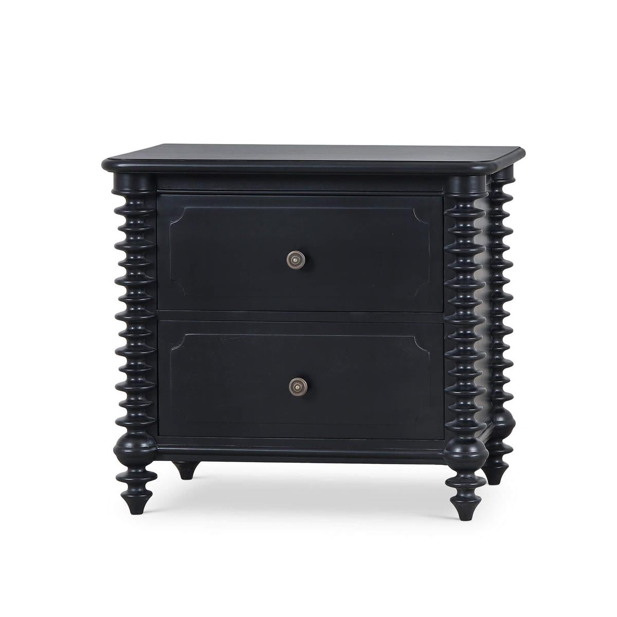 Bramble Milano 2 Drawer Bedside Table — Batavia Black