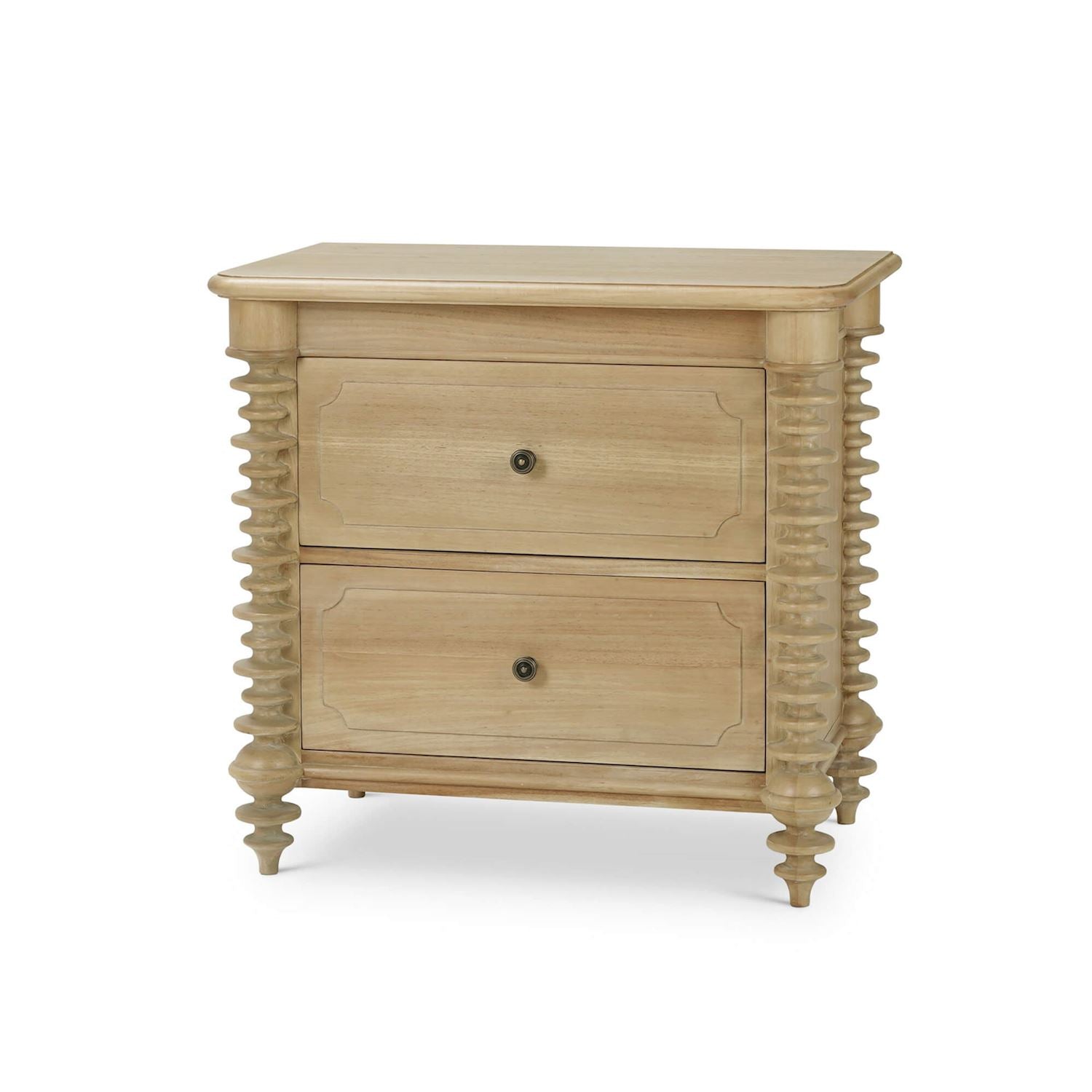 Bramble Milano 2 Drawer Bedside Table — Fruit Wood