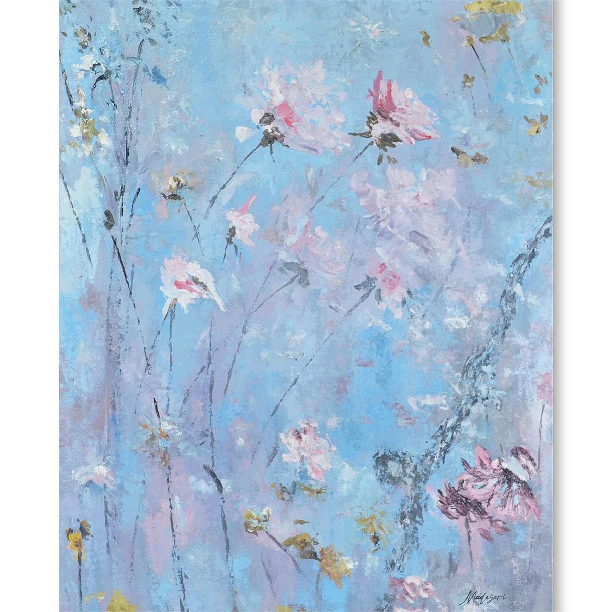 Bramble Papillon Blue on Canvas 36 x 48