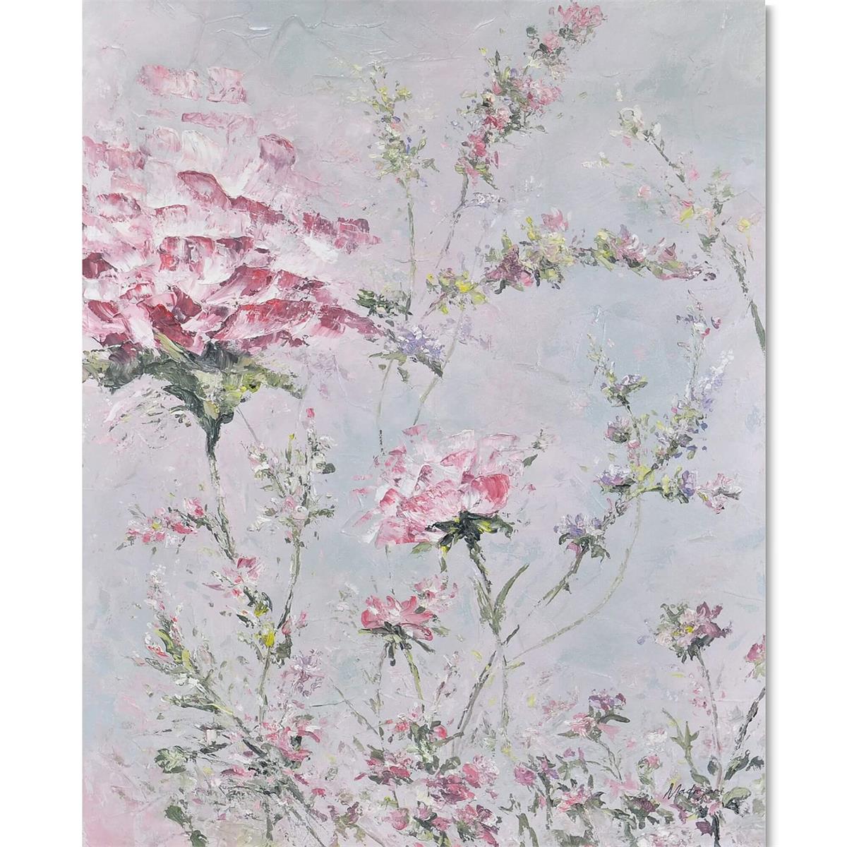 Bramble Papillon Pink on Canvas 36 x 48
