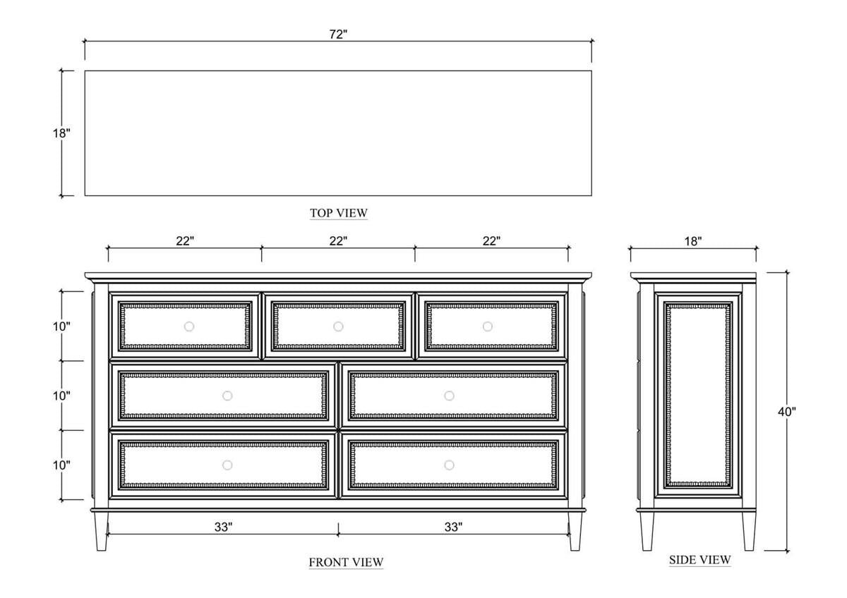 Bramble Vivienne 7 Drawer Dresser — Dark Walnut