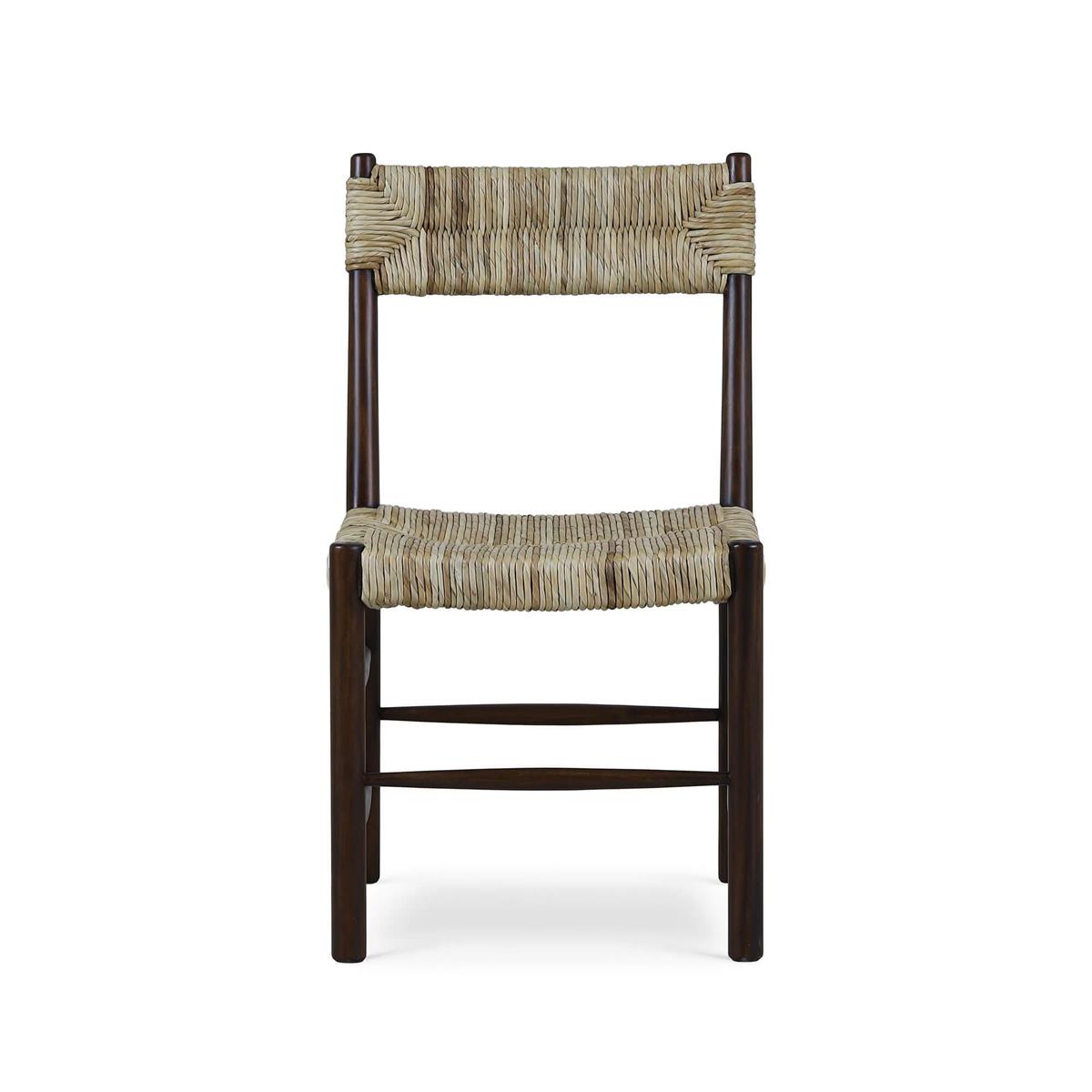 Bramble Lenox Dining Chair w/ Rush Seat — Matt Teak Brown