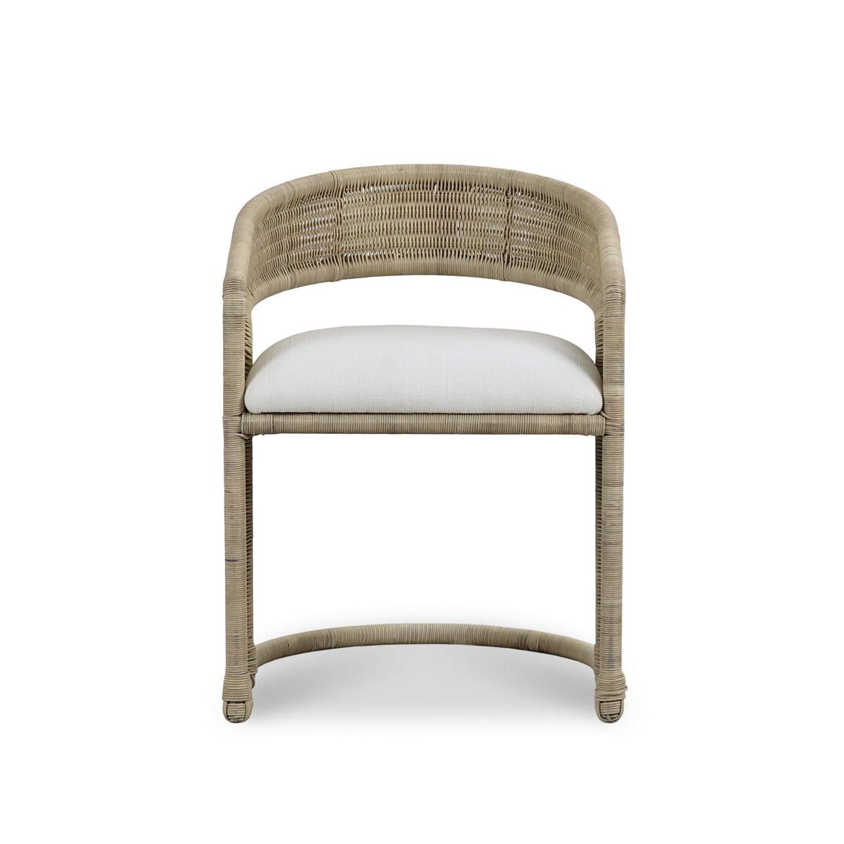 Bramble Hampton Dining Chair — Rattan Natural / Arctic