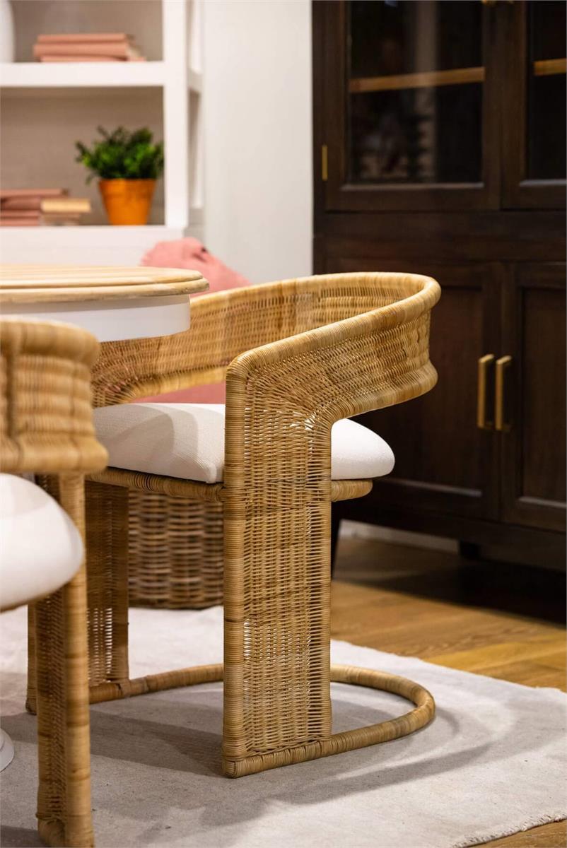 Bramble Hampton Dining Chair — Rattan Natural / Arctic