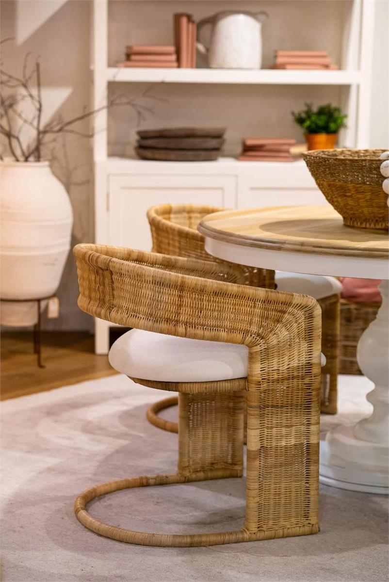 Bramble Hampton Dining Chair — Rattan Natural / Arctic