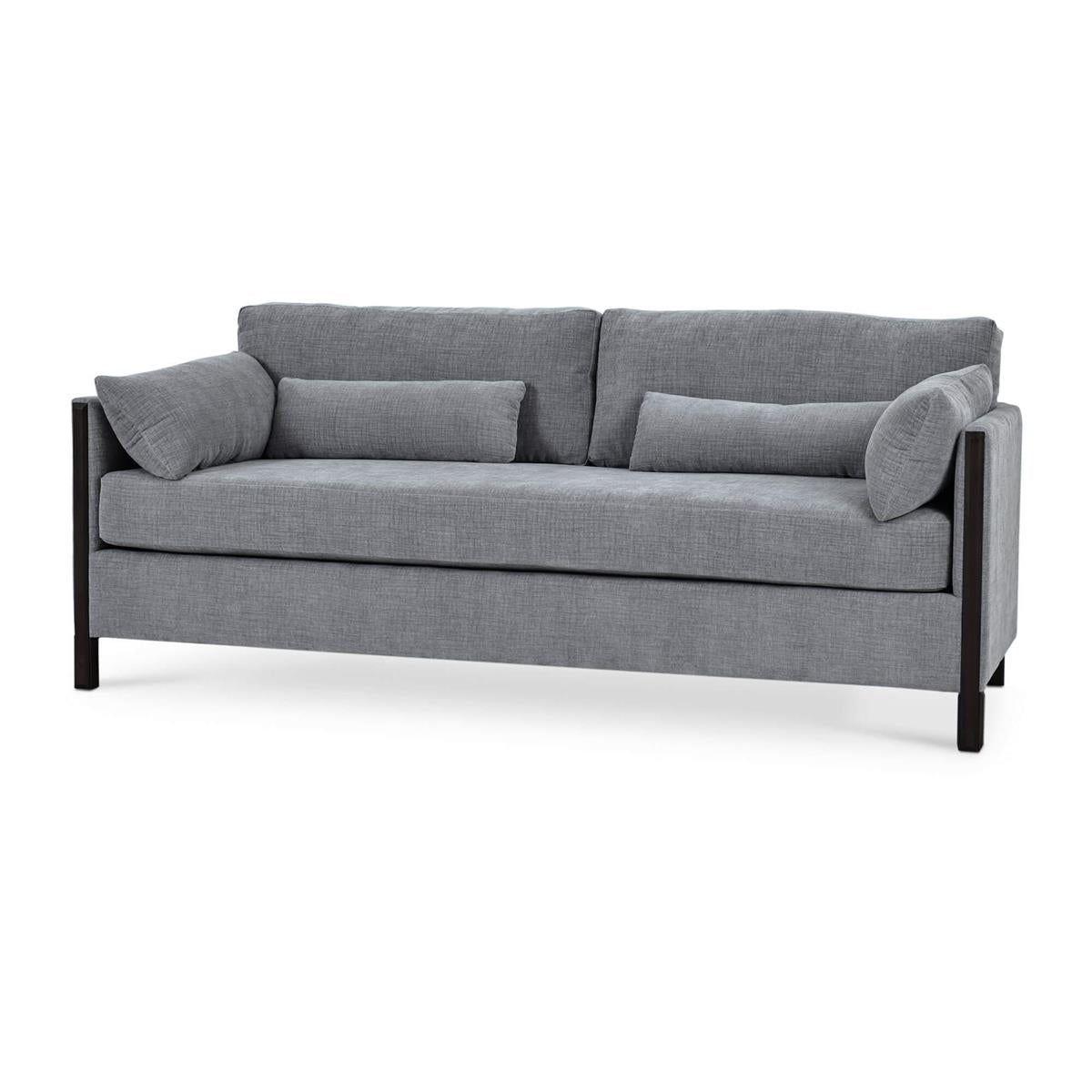 Bramble Normandy Sofa — Dark Walnut / Thames Gray Ashen