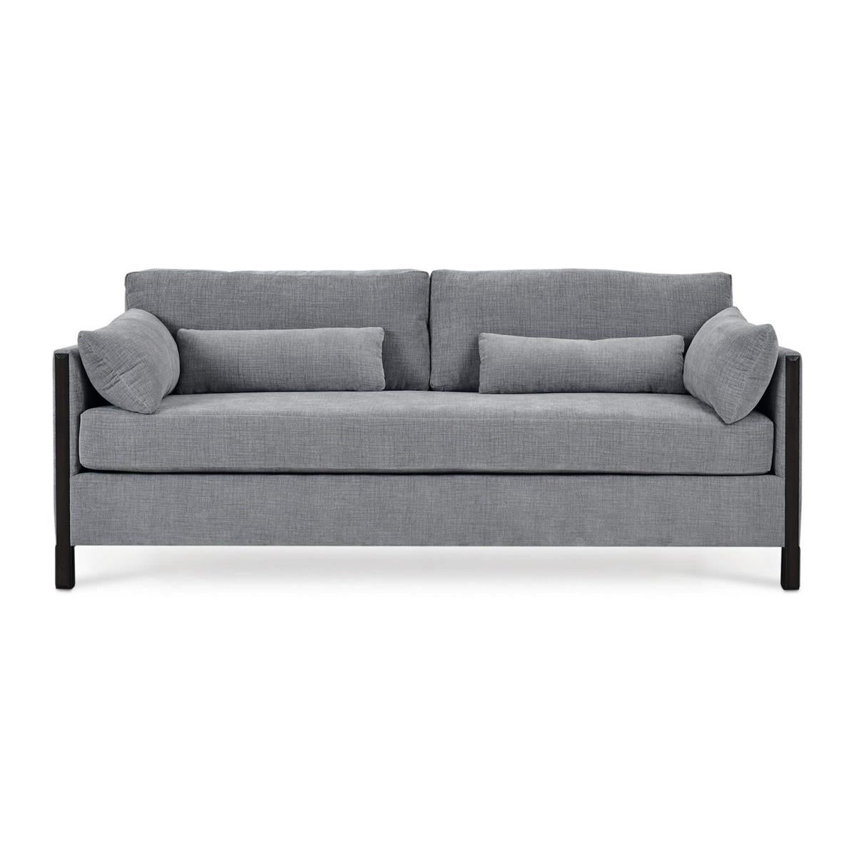 Bramble Normandy Sofa — Dark Walnut / Thames Gray Ashen
