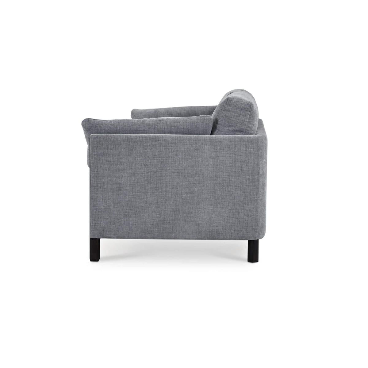 Bramble Normandy Sofa — Dark Walnut / Thames Gray Ashen