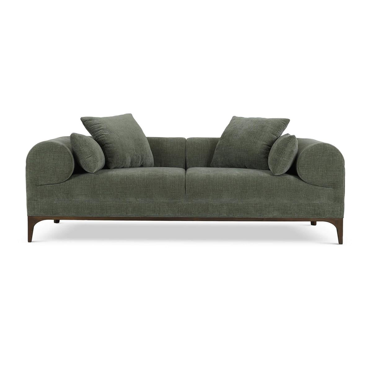 Bramble Arcadia Sofa — Dark Walnut / Thames Moss Green