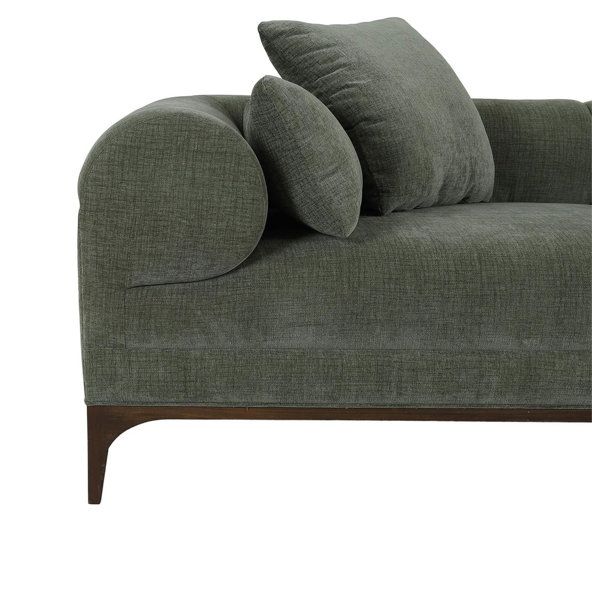 Bramble Arcadia Sofa — Dark Walnut / Thames Moss Green