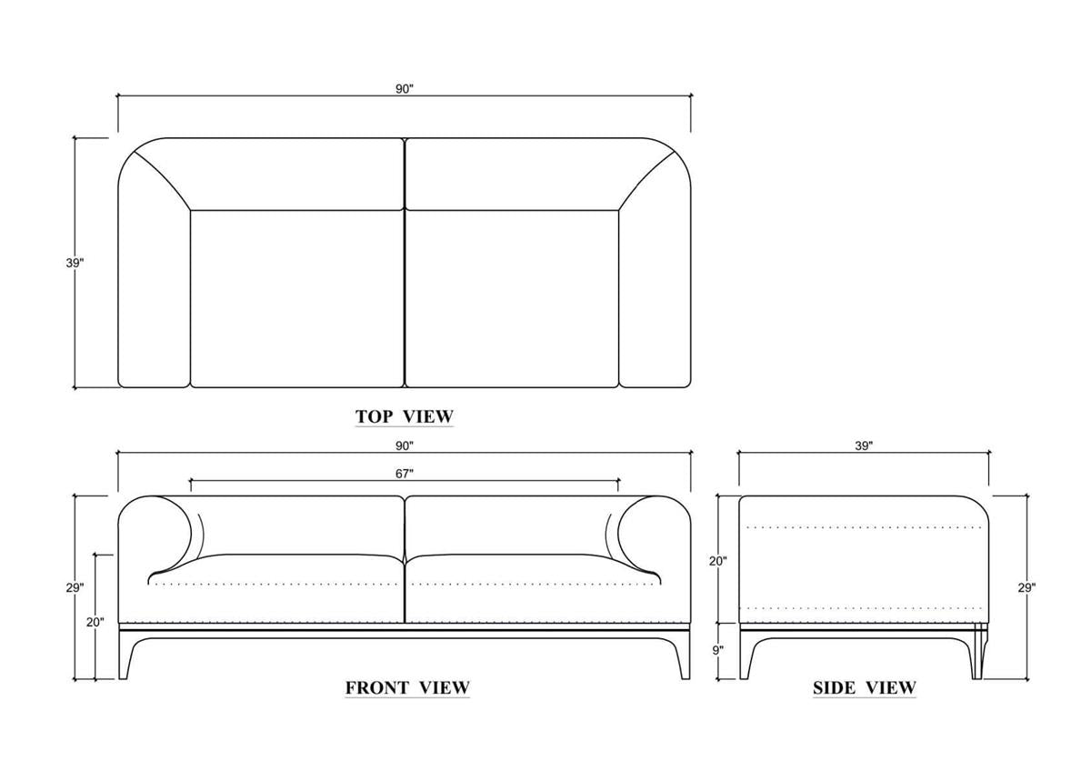 Bramble Arcadia Sofa — Dark Walnut / Thames Moss Green