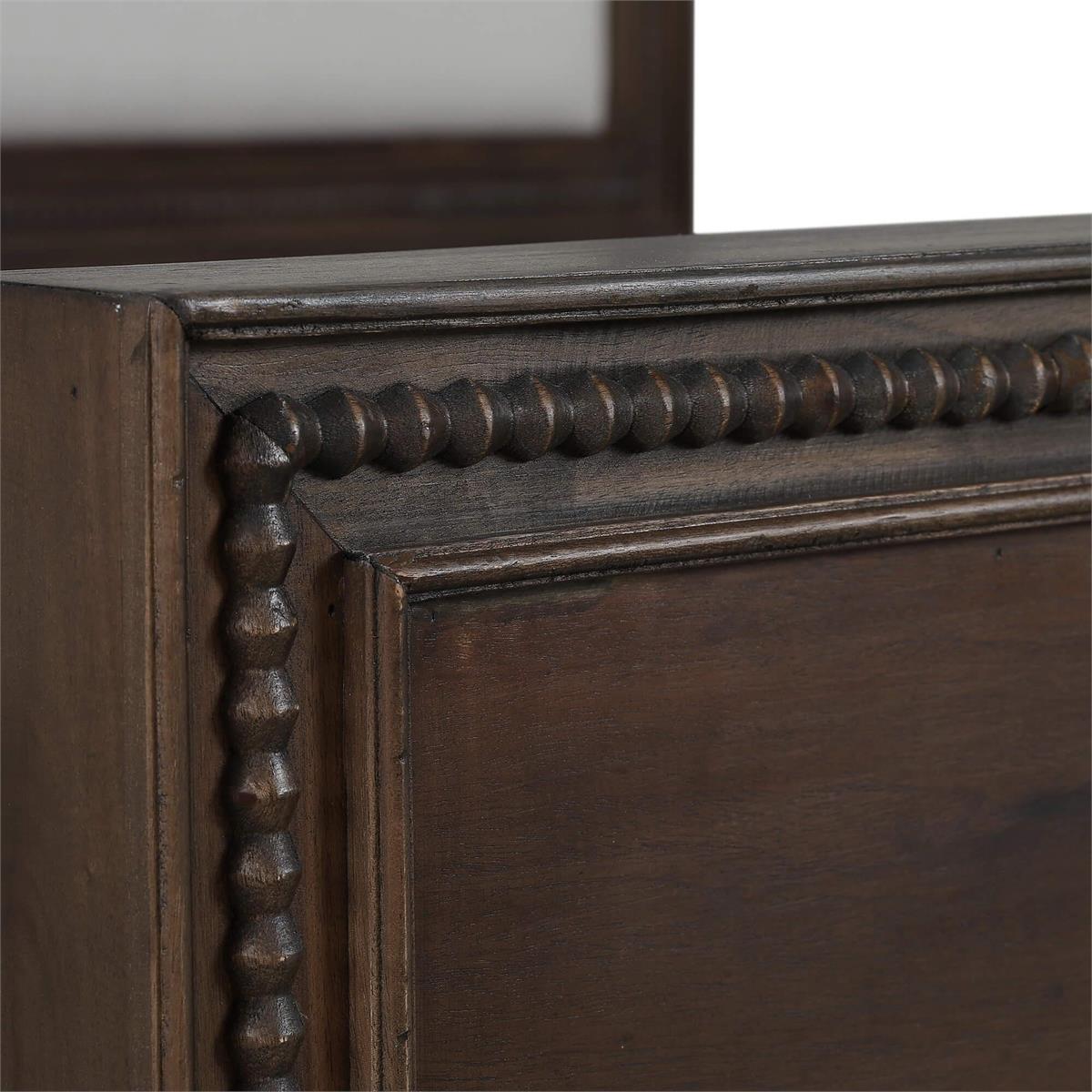 Bramble Vivienne Upholstered Bed King — Dark Walnut / Dinara Natural