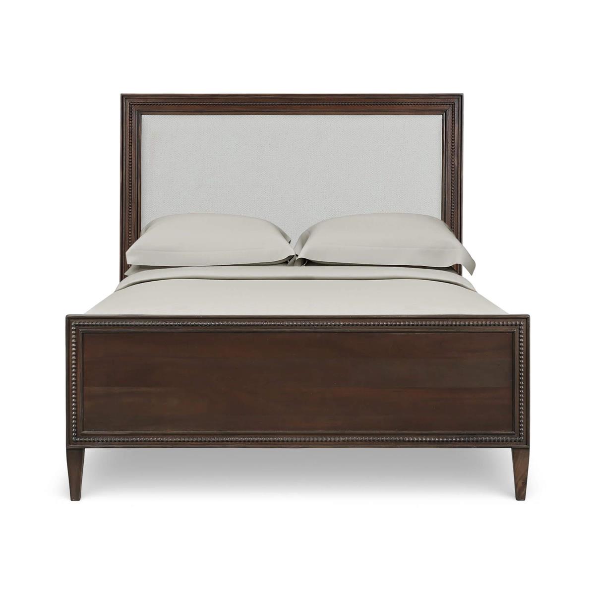 Bramble Vivienne Upholstered Bed Queen — Dark Walnut / Dinara Natural